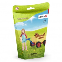 Набір дівчинка з тачкою і щеня лабрадора Schleich 42543