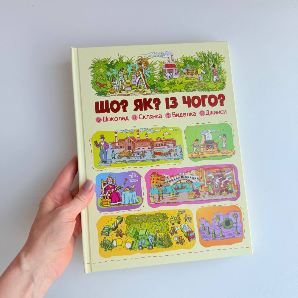 Що? Як? Із чого? Шоколад, склянка, виделка, джинси