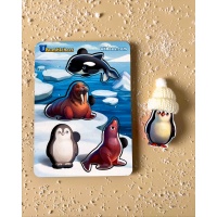 Дерев'яні пазли-вкладки  "Тварини Арктики та Антарктики" для найменших
