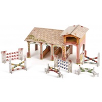 Стайня з перешкодами Pony Club з картону Papо 60110