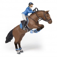Кінь у стрибку з вершницею Papo 51560